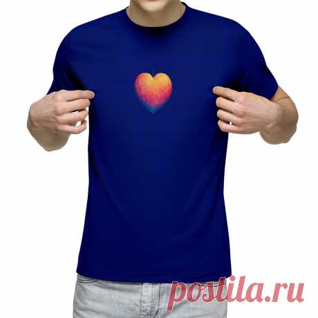 Мужская футболка «Геометрическое сердце манго» цвет серый меланж - дизайнер принта Anstey