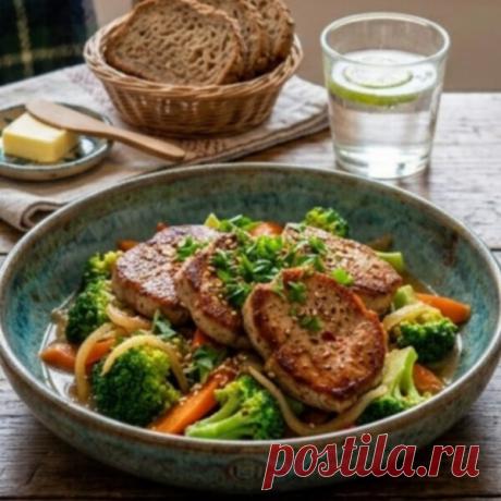 Свиные медальоны с овощами