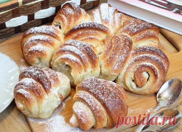 Булочки завитушки с творогом и изюмом — Домашний уют