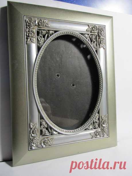 Brushed Gold w/Silver Oval Floral Tabletop Frame for 5" X 7' Photo Antique Look | eBay