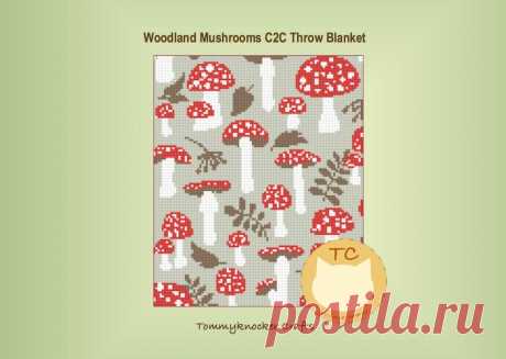 Mushroom C2C Crochet Blanket Pattern Woodland Nature Mushroom - Etsy Lithuania