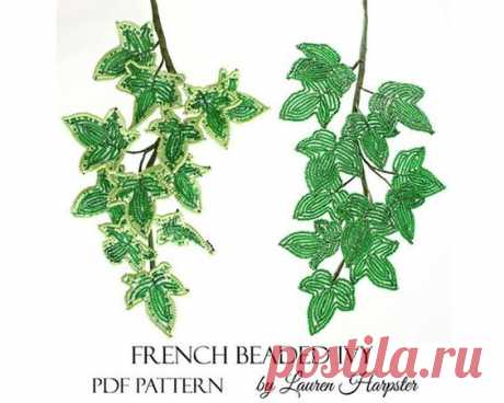 PDF PATTERN French Beaded Ivy by Lauren Harpster French - Etsy