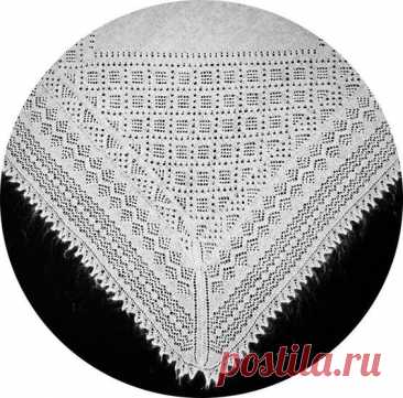 Оренбургский платок - учимся вязать , описание на русском и схемы