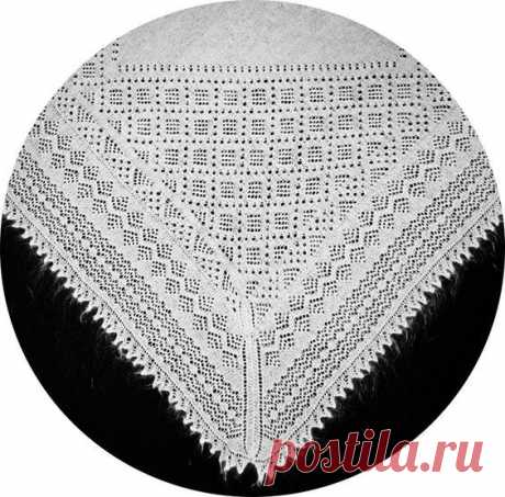 Оренбургский платок - учимся вязать , описание на русском и схемы