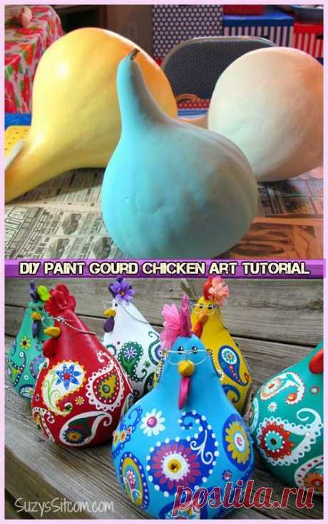 Diy Paint Paisley Gourd Chicken Art Home Decor Tutorial
