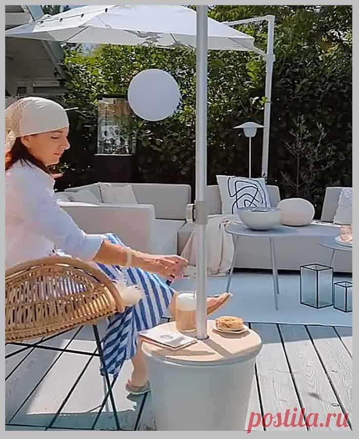 Как установит уличный зонтик