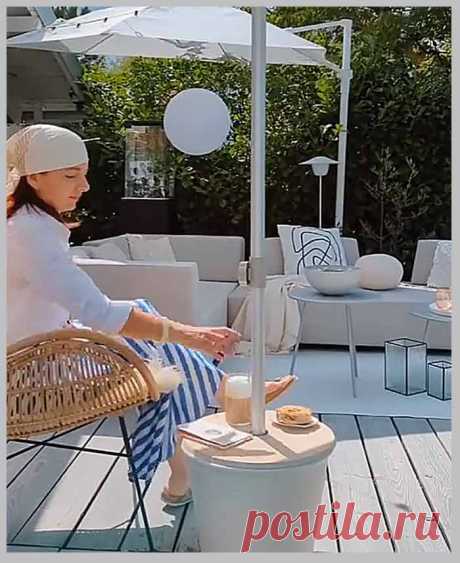 Как установит уличный зонтик