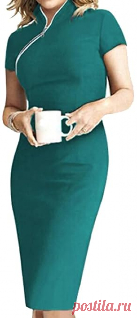 Vska Women's Sexy Solid Color Slim Fit Cheongsam Midi Dress at Amazon Women’s Clothing store:
