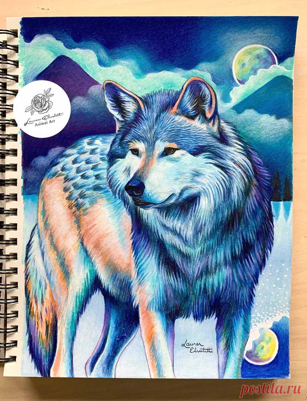 #044 | 365-Days of Color: Wolf is FINISHED — Online Animal Art Classes by Lauren Elizabeth