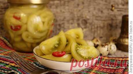 Закуска из зеленых помидоров с чесноком и перцем чили на зиму. Пошаговый рецепт приготовления с фото
