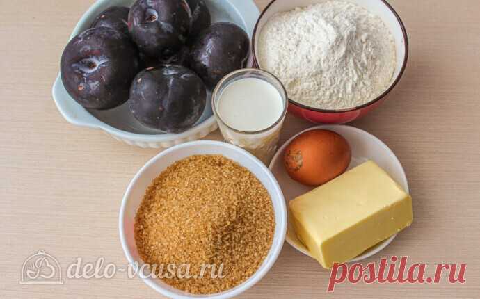 Карамельный сливовый пирог, пошаговый рецепт с фото