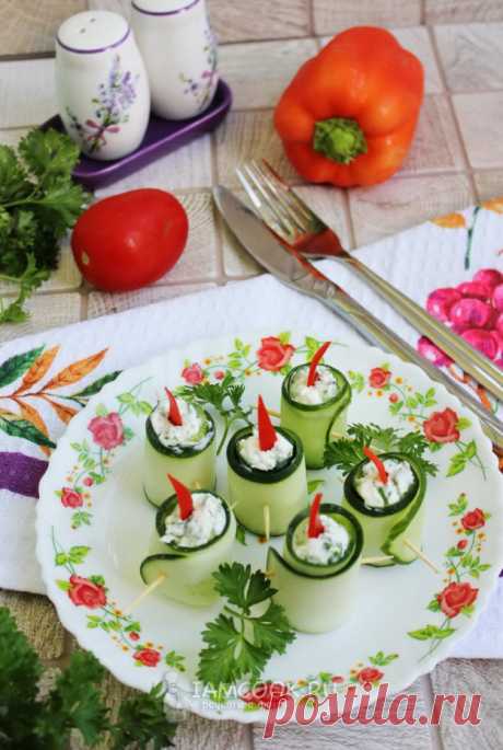 ღ Рулетики из огурцов с творожным сыром