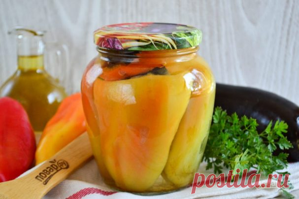 Перец фаршированный баклажанами на зиму - пошаговый рецепт с фото на Повар.ру