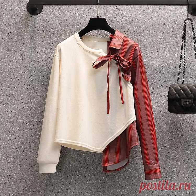 Color Block Striped Sweatshirt Dress Set