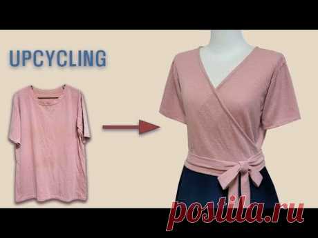 DIY Upcycling a T-Shirt|/티셔츠 리폼/면티/블라우스/흰티/Blouse/Reform Old Your Clothes/안입는옷 리폼/Refashion/옷수선/옷만들기