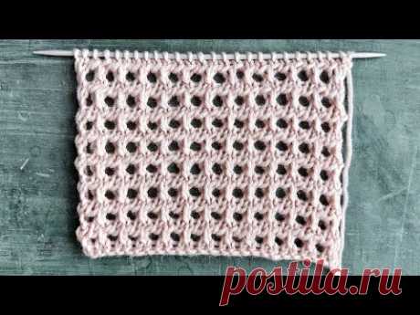 Рельефная фактурная сетка спицами для вязания маечек, джемперов