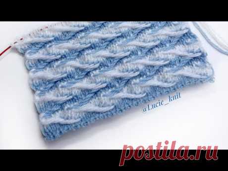 Двухцветный узор. Видеоразбор. Узор для шарфа, снуда, шапки, кардигана или свитера.