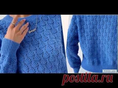 💥Супер!  Джемпер с очаровательным  узором.👍Легко и просто.😱