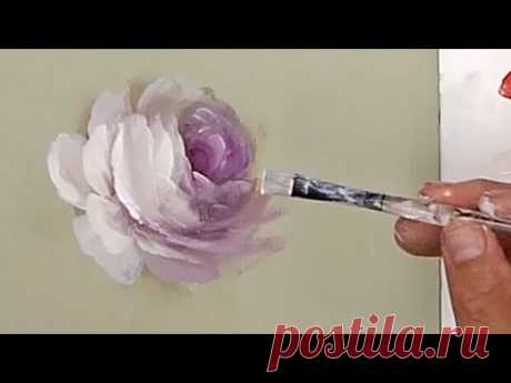 Painting a Beginning Rose with Acrylics