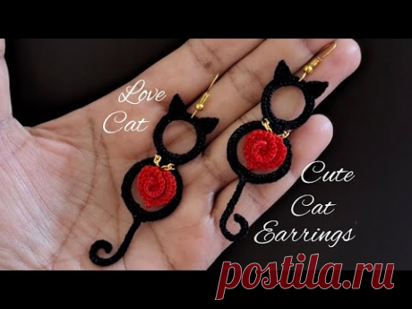LOVE CAT EARRINGS | 3-D EARRINGS | CUTE EARRINGS
