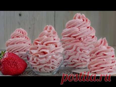 Очень твердый клубничный крем 🍓Без яиц ▪ Без сахара ▪ Без масла