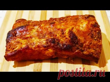 Как запечь мясо свинины в духовке одним куском ! мясо получается  вкусное нежное и ароматное  .