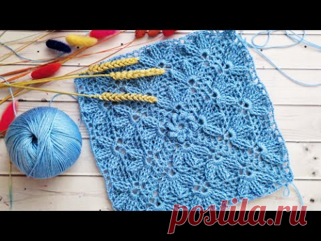 🍀Плед "Трилистник" единым полотном🍀Узор для пледа и декора крючком🍀Plaid crochet pattern 3 D🍀