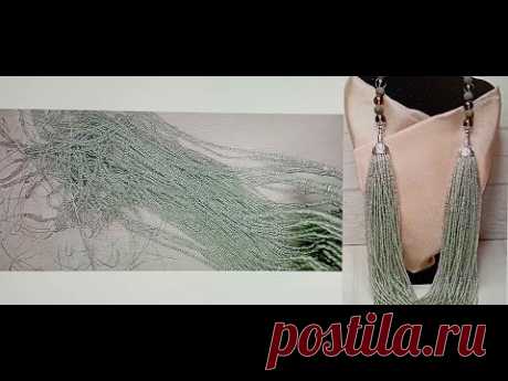 Бисерное многорядное колье. Как собрать. (Beaded multi-row necklace. How to assemble.)