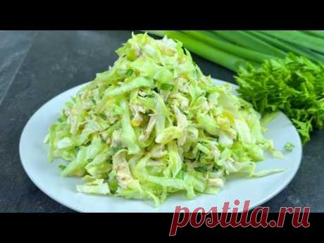 Салат из капусты ПО-НОВОМУ! Добавил курицу — получилось ОЧЕНЬ ВКУСНО 😍🥗