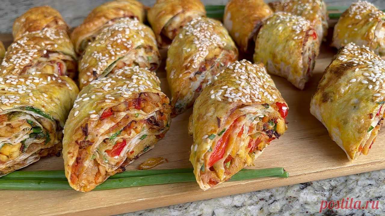 Сочные Хрустящие Рулетики из Лаваша