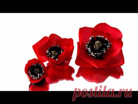Урок/tutorail/MK/DYI 🌹Как сделать Мак из Шёлка , легко, просто и быстро 🌹
