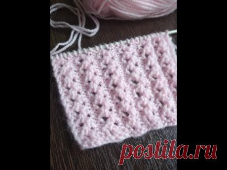 МК ажурный узор спицами. openwork pattern with knitting needles.