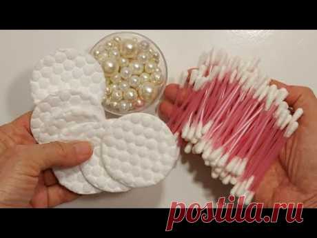БЕЗУМНО, но КАК КРАСИВЕННО... использование ушных палочек+ватные диски!diy поделки,3-идеи-Деньматери