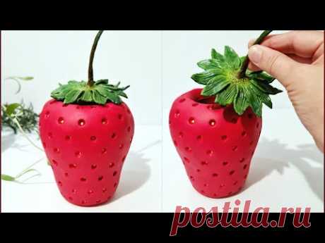 Strawberry Jar Using Texture Paste, Cold Porcelain Clay, and Waste Materials