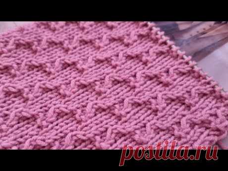 Фоновый узор спицами необычайной красоты🧶knitting pattern.