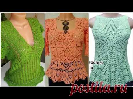 Moat wonderful creative crochet handknit blouse crop top pattern designs for beginners