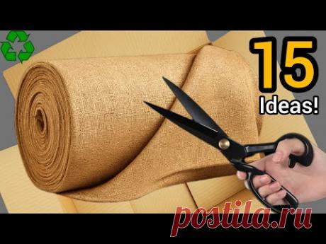 15 ideas for making handmade baskets with jute fabric scraps/very useful but cheap!