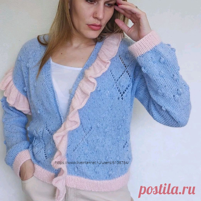 Кардиган ″Брусника″от darya.polskih