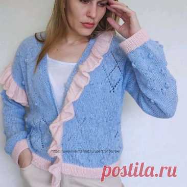 Кардиган ″Брусника″от darya.polskih