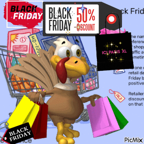 Счастливой Черной пятницы! Пусть ваша корзина будет полной, а кошелек — полным после покупок! Открытки на День «Черная пятница»