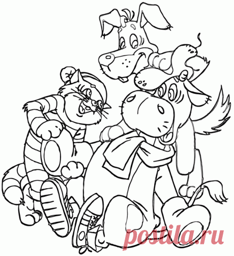 Раскраски Простоквашино скачать или распечатать