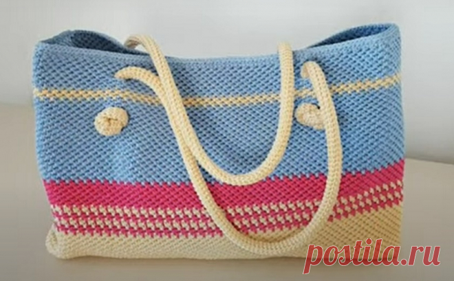 Как связать крючком сумку-тоут? Мастер-класс от @Asha_Knitting | Креаликум