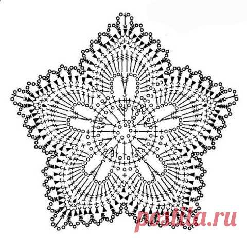 Больше 50 схем вязаных крючком мотивов квадратных и круглых