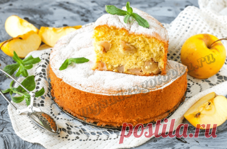 Шарлотка с яблоками в духовке — Сад Заготовка