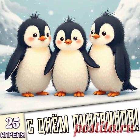 Поздравляю с Международным днем пингвина! Пусть жизнь будет такой же яркой, как «антарктическое небо», а в душе всегда царит спокойствие, как у этих замечательных птиц. Открытки на Всемирный день пингвинов!