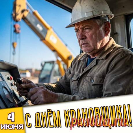 С высоты ты день за днём
Всю природу изучаешь,
Словно гонщик за рулём,
Своим краном управляешь. Открытки на День крановщика!