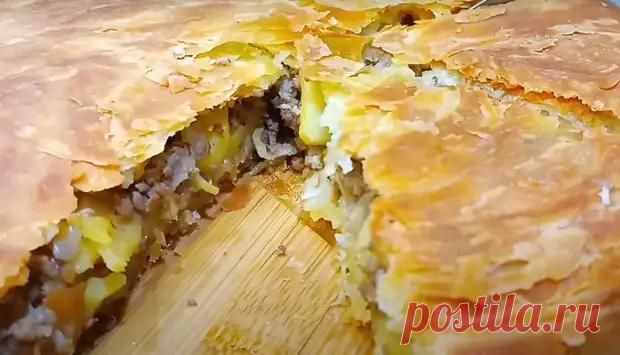 Лезгинский слоеный пирог с мясом и картофелем. Хрустит на весь дом - Будет вкусно - Социальная сеть 