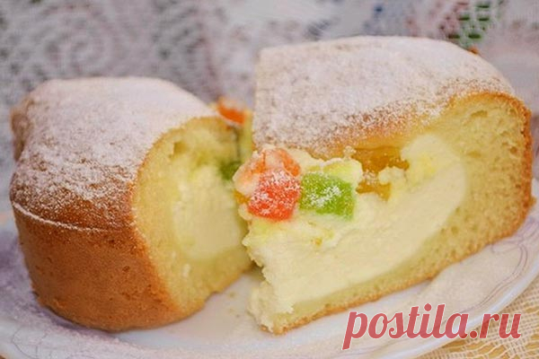 Пирог с творожной начинкой и цукатами — Сад Заготовка