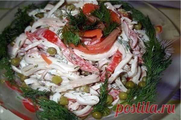 Салат с кальмарами — Сад Заготовка