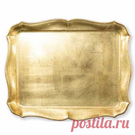 Florentine Wooden Accessories Gold Solid Wood Rectangle Decorative Tray Maestro artisans hand carve each beautiful curve of the tray before applying a signature leaf. This timeless collection is handcrafted in Florence, Italy, home to the renaissance and the influential Medici family.